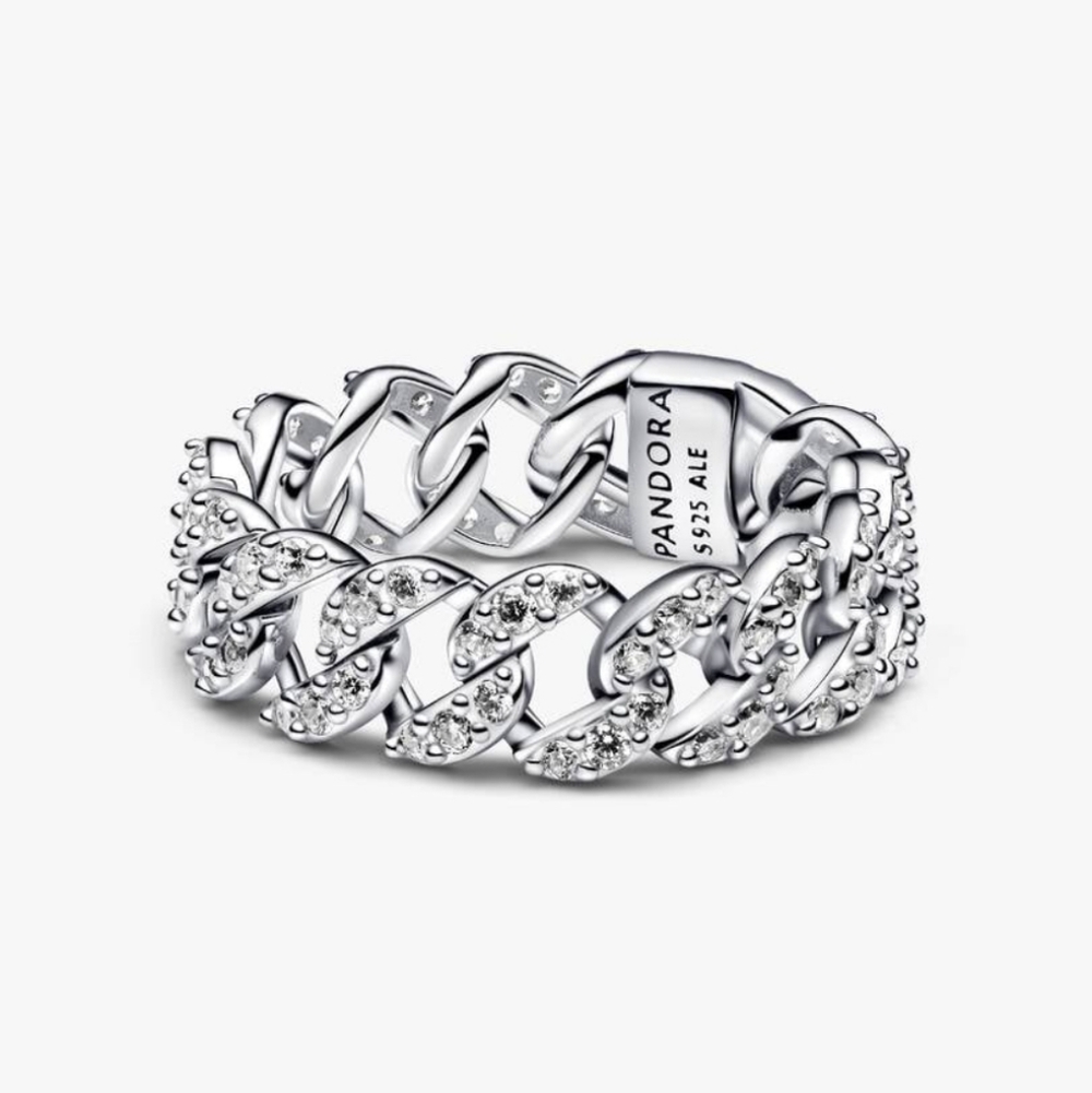 Pandora Pave Cuban Chain Ring
